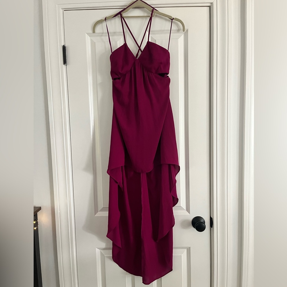 Magenta high-low dress